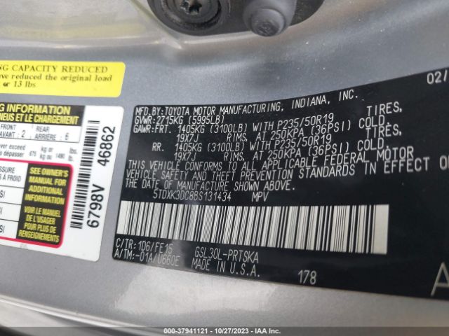 Photo 8 VIN: 5TDXK3DC8BS131434 - TOYOTA SIENNA 