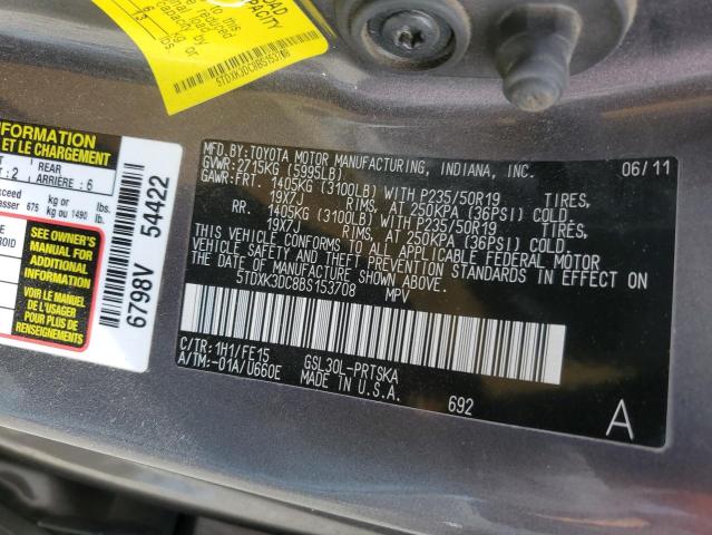 Photo 12 VIN: 5TDXK3DC8BS153708 - TOYOTA SIENNA 