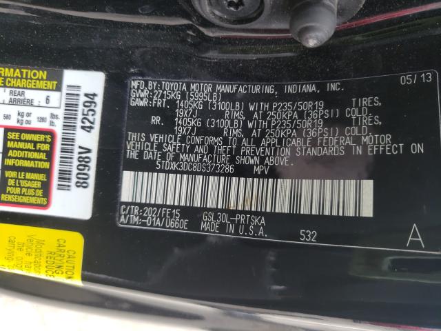 Photo 9 VIN: 5TDXK3DC8DS373286 - TOYOTA SIENNA SPO 