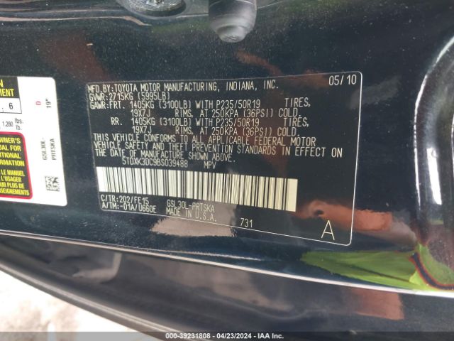 Photo 8 VIN: 5TDXK3DC9BS039488 - TOYOTA SIENNA 