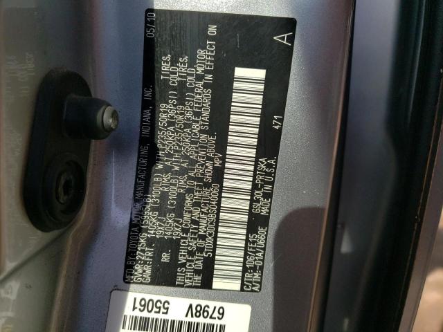 Photo 12 VIN: 5TDXK3DC9BS040060 - TOYOTA SIENNA SPO 