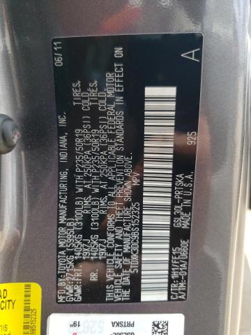 Photo 9 VIN: 5TDXK3DC9BS152325 - TOYOTA SIENNA SPO 