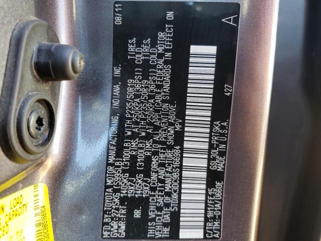 Photo 9 VIN: 5TDXK3DC9BS166984 - TOYOTA SIENNA SPO 