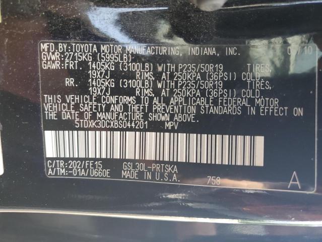 Photo 12 VIN: 5TDXK3DCXBS044201 - TOYOTA SIENNA 