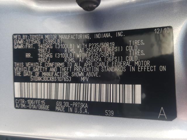 Photo 9 VIN: 5TDXK3DCXBS107653 - TOYOTA SIENNA SPO 