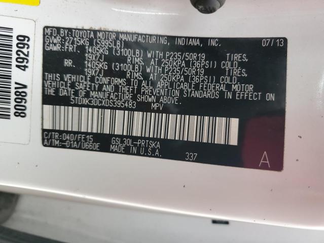 Photo 12 VIN: 5TDXK3DCXDS395483 - TOYOTA SIENNA 