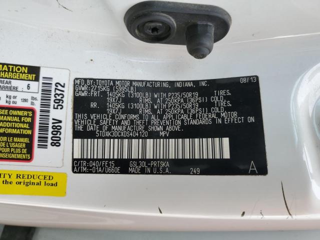 Photo 12 VIN: 5TDXK3DCXDS404120 - TOYOTA SIENNA SPO 