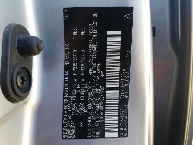 Photo 9 VIN: 5TDXK3DCXFS541707 - TOYOTA SIENNA 