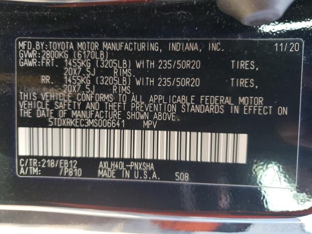 Photo 12 VIN: 5TDXRKEC3MS006641 - TOYOTA SIENNA XSE 