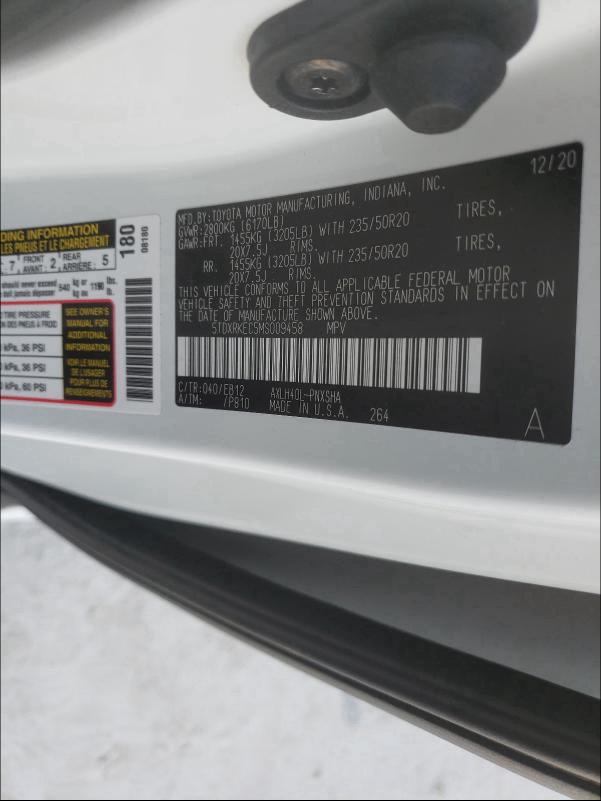 Photo 9 VIN: 5TDXRKEC5MS009458 - TOYOTA SIENNA XSE 