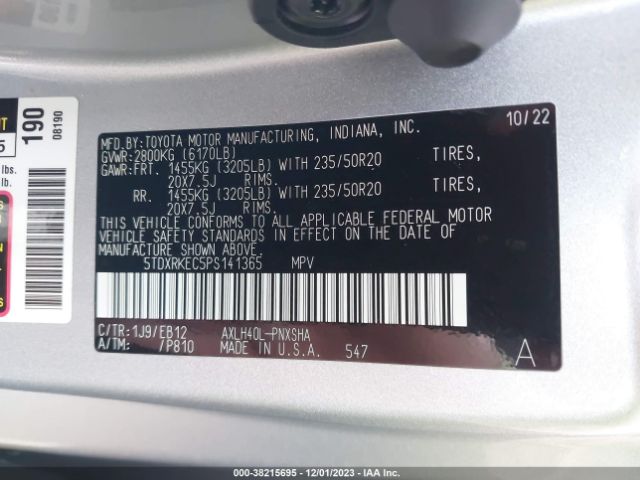 Photo 8 VIN: 5TDXRKEC5PS141365 - TOYOTA SIENNA 