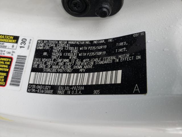 Photo 9 VIN: 5TDXZ3DC1HS777807 - TOYOTA SIENNA SE 