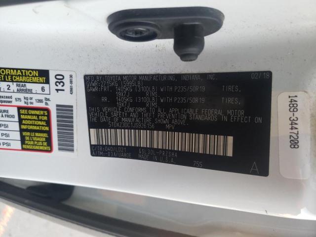 Photo 9 VIN: 5TDXZ3DC1JS926156 - TOYOTA SIENNA SE 