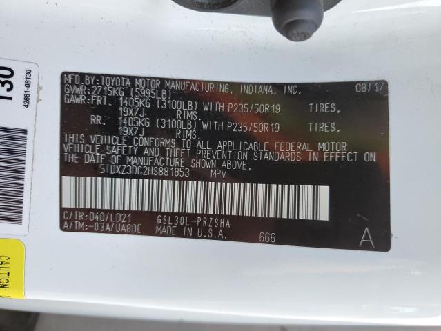 Photo 12 VIN: 5TDXZ3DC2HS881853 - TOYOTA SIENNA SE 