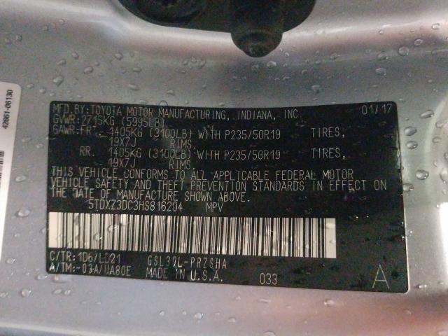 Photo 9 VIN: 5TDXZ3DC3HS816204 - TOYOTA SIENNA SE 