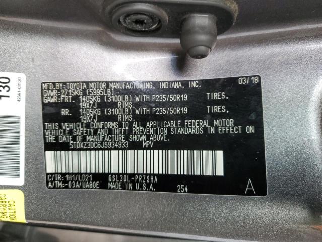 Photo 12 VIN: 5TDXZ3DC6JS934933 - TOYOTA SIENNA SE 