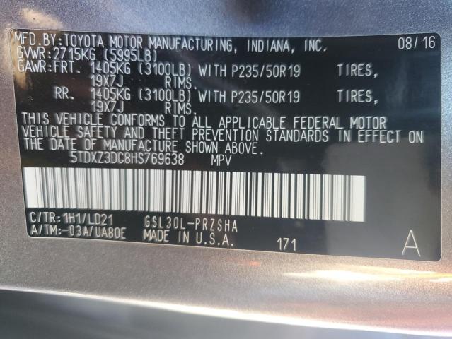 Photo 13 VIN: 5TDXZ3DC8HS769638 - TOYOTA SIENNA SE 