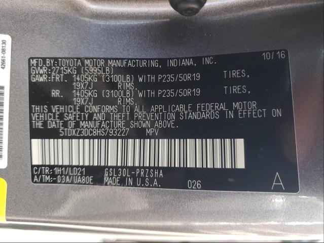 Photo 9 VIN: 5TDXZ3DC8HS793227 - TOYOTA SIENNA SE 