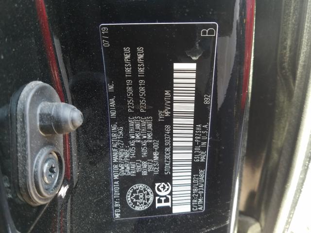 Photo 9 VIN: 5TDXZ3DC8LS037468 - TOYOTA SIENNA SE 