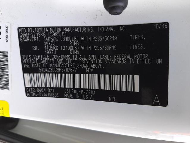 Photo 9 VIN: 5TDXZ3DC9HS787677 - TOYOTA SIENNA SE 