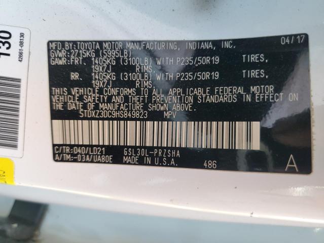 Photo 12 VIN: 5TDXZ3DC9HS849823 - TOYOTA SIENNA SE 