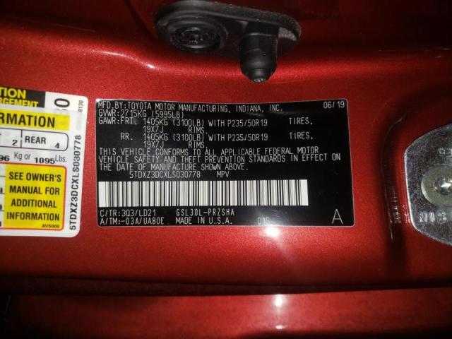 Photo 9 VIN: 5TDXZ3DCXLS030778 - TOYOTA SIENNA SE 