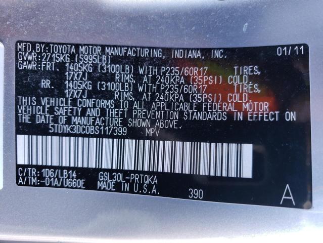 Photo 12 VIN: 5TDYK3DC0BS117399 - TOYOTA SIENNA XLE 