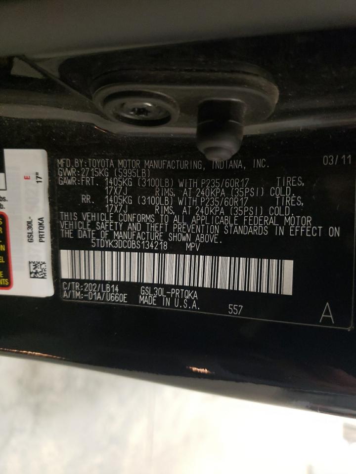 Photo 12 VIN: 5TDYK3DC0BS134218 - TOYOTA SIENNA 