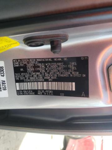 Photo 9 VIN: 5TDYK3DC0CS209856 - TOYOTA SIENNA XLE 