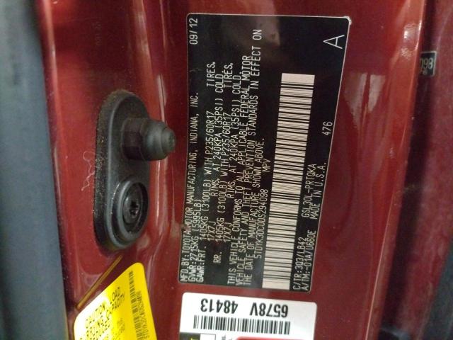 Photo 9 VIN: 5TDYK3DC0DS294098 - TOYOTA SIENNA XLE 