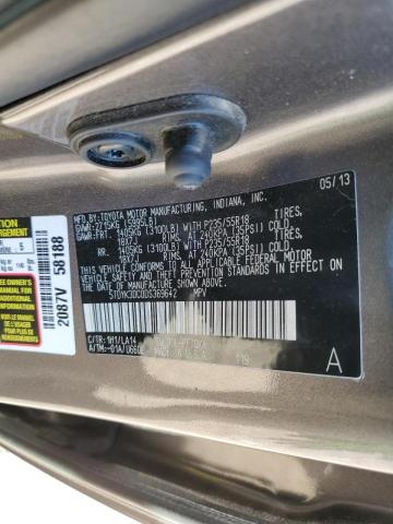 Photo 9 VIN: 5TDYK3DC0DS369642 - TOYOTA SIENNA XLE 