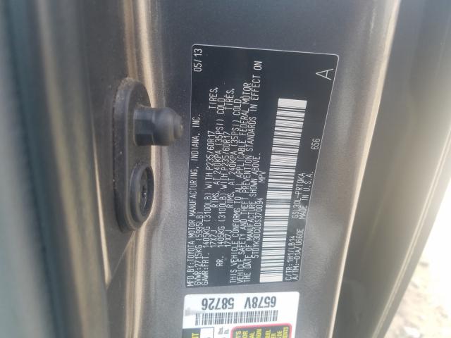 Photo 9 VIN: 5TDYK3DC0DS370094 - TOYOTA SIENNA XLE 