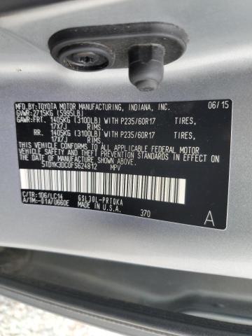 Photo 12 VIN: 5TDYK3DC0FS624812 - TOYOTA SIENNA XLE 