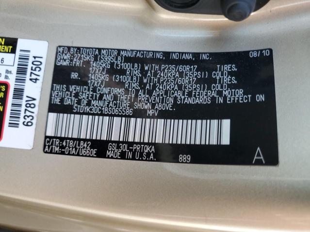 Photo 12 VIN: 5TDYK3DC1BS065586 - TOYOTA SIENNA XLE 