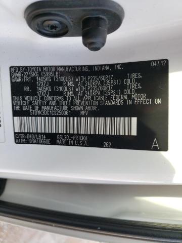 Photo 9 VIN: 5TDYK3DC1CS250061 - TOYOTA SIENNA XLE 