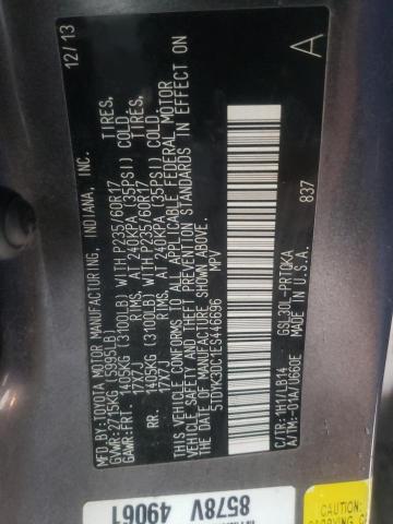 Photo 9 VIN: 5TDYK3DC1ES446696 - TOYOTA SIENNA XLE 