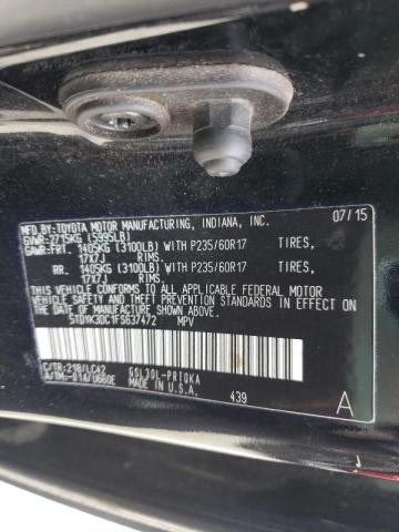 Photo 9 VIN: 5TDYK3DC1FS637472 - TOYOTA SIENNA XLE 