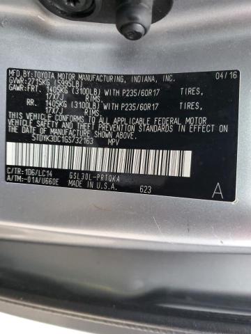 Photo 12 VIN: 5TDYK3DC1GS732163 - TOYOTA SIENNA XLE 