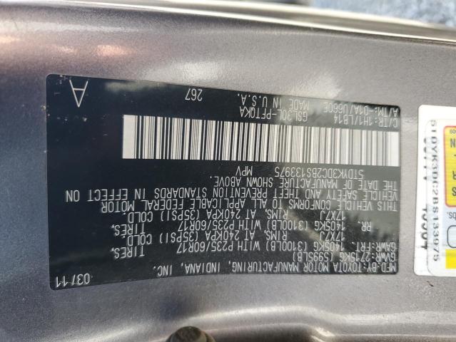 Photo 11 VIN: 5TDYK3DC2BS133975 - TOYOTA SIENNA XLE 