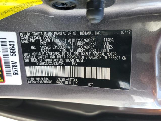 Photo 12 VIN: 5TDYK3DC2DS301245 - TOYOTA SIENNA XLE 