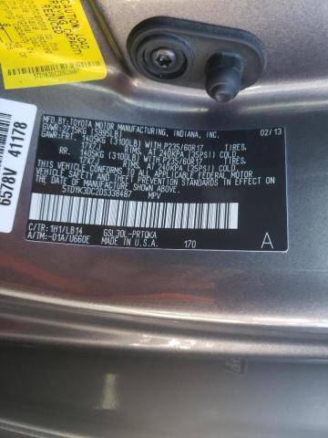 Photo 9 VIN: 5TDYK3DC2DS338487 - TOYOTA SIENNA XLE 