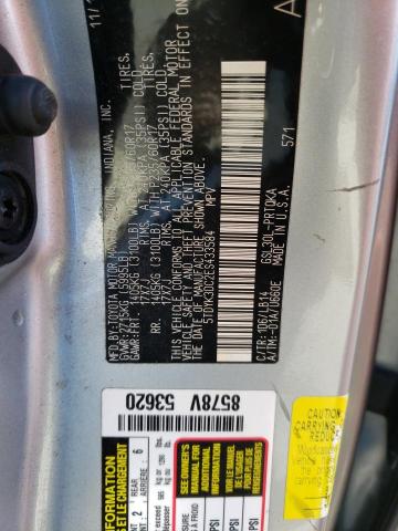 Photo 11 VIN: 5TDYK3DC2ES433584 - TOYOTA SIENNA XLE 