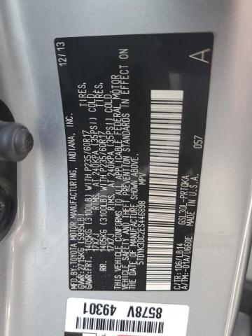 Photo 12 VIN: 5TDYK3DC2ES446898 - TOYOTA SIENNA XLE 