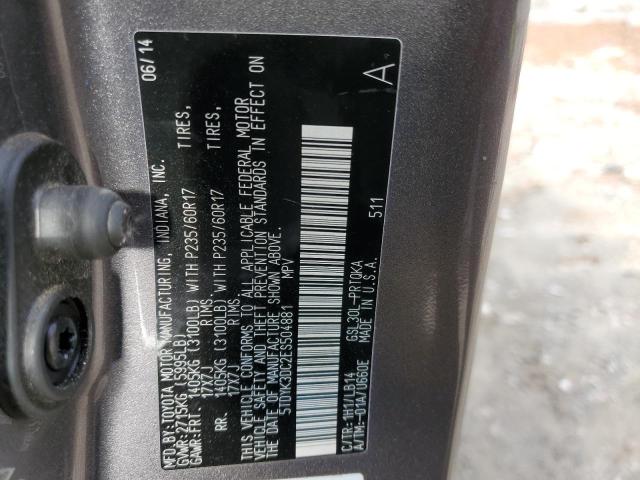 Photo 12 VIN: 5TDYK3DC2ES504881 - TOYOTA SIENNA XLE 