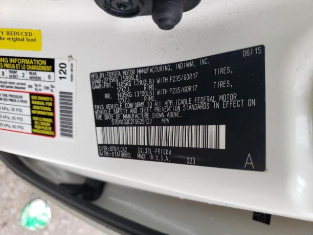 Photo 12 VIN: 5TDYK3DC2FS629123 - TOYOTA SIENNA XLE 