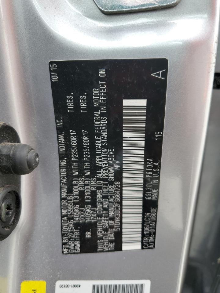 Photo 11 VIN: 5TDYK3DC2FS664728 - TOYOTA SIENNA 