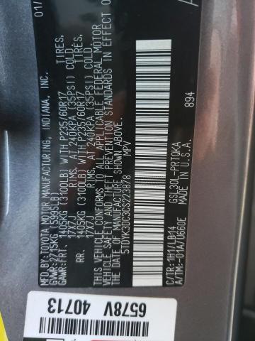 Photo 9 VIN: 5TDYK3DC3CS223878 - TOYOTA SIENNA XLE 