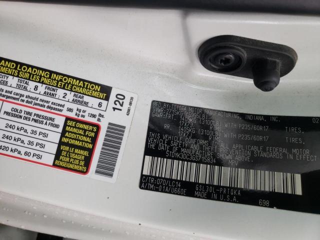 Photo 9 VIN: 5TDYK3DC3GS715834 - TOYOTA SIENNA XLE 