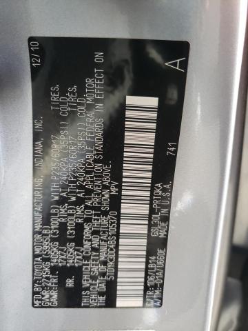 Photo 9 VIN: 5TDYK3DC4BS105370 - TOYOTA SIENNA XLE 