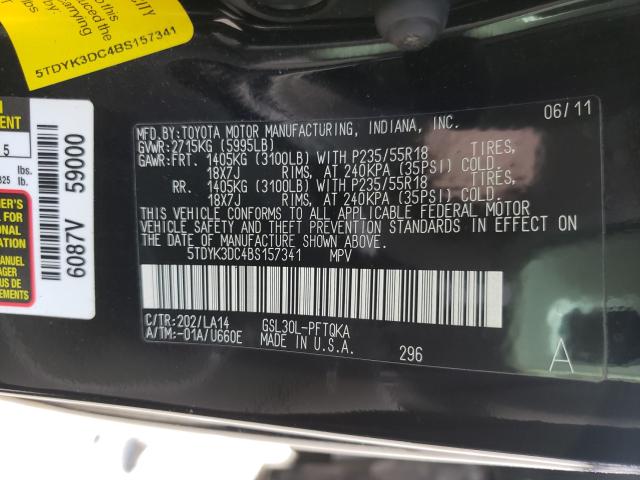 Photo 9 VIN: 5TDYK3DC4BS157341 - TOYOTA SIENNA XLE 